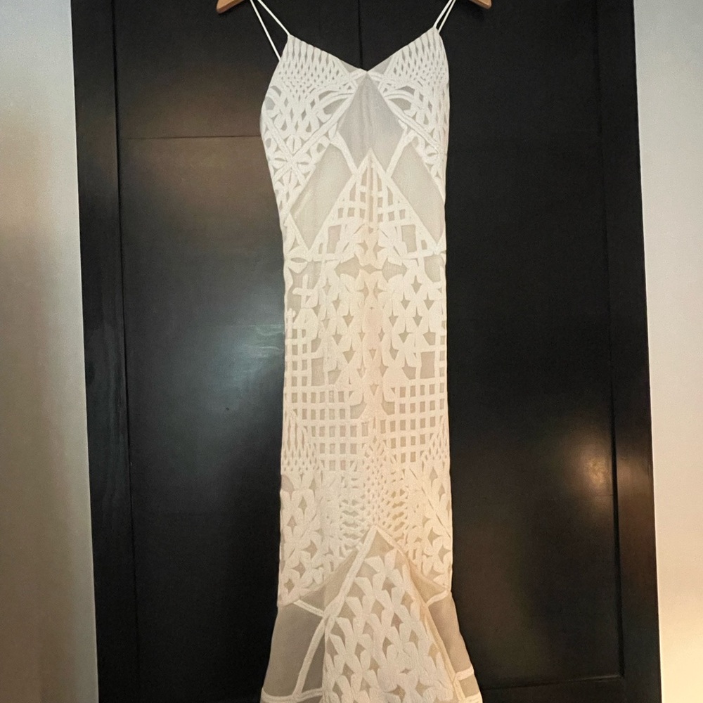 Jonathan Simkhai Cream Sheath Maxi Dress Spaghetti Strap